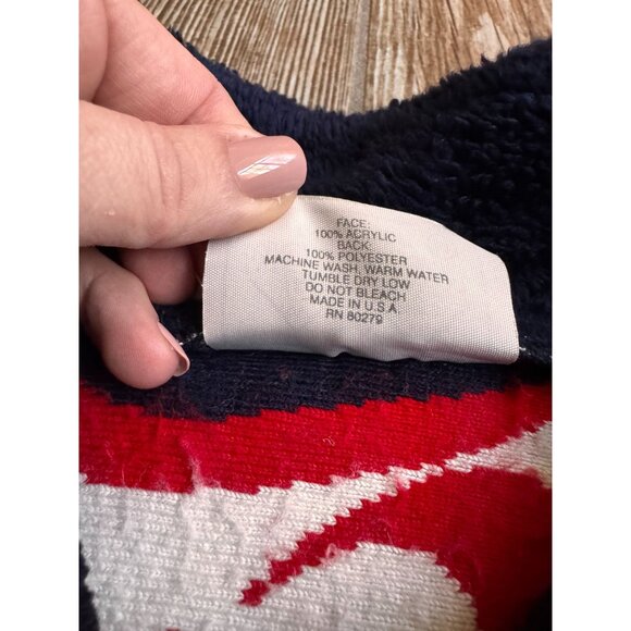 Black Mountain Outdoor Fleece‎ Jacket Adult Medium Blue American Flag Full Zip - Picture 4 of 5